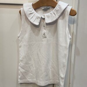 The Proper Peony Ruffled Peter Pan Sleeveless Top